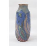 Royal Doulton stoneware vase, shouldered and tapered, abstract floral designs in shades of bright