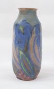 Royal Doulton stoneware vase, shouldered and tapered, abstract floral designs in shades of bright