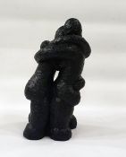 Marlene Badger terracotta sculpture - hugging couple, 30cm tall