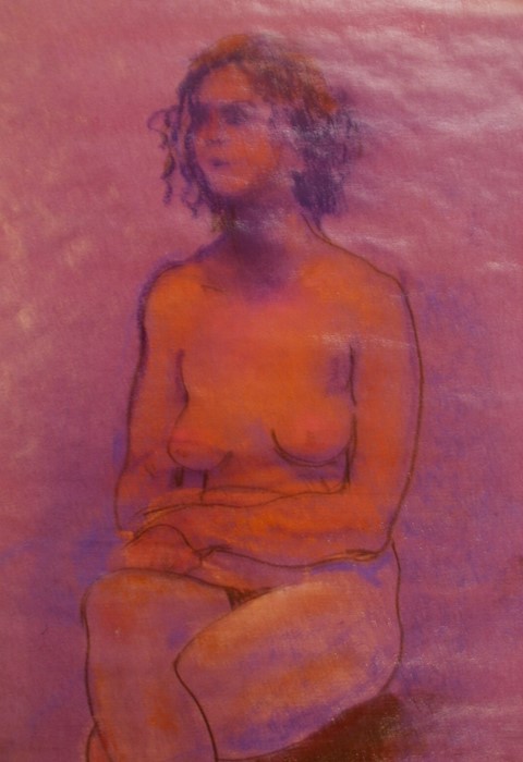 Assorted pictures and prints to include pastel of nude study by Lucy Elizabeth Brock (1927-2018) ( - Image 2 of 5