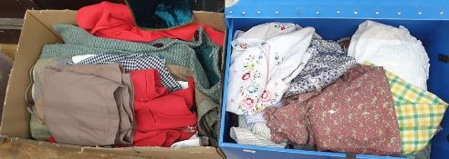 Large quantity of assorted vintage clothing including a woollen cape with matching skirt, Laura