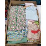 Quantity of 1950's vintage pinafores, Trim Sona overalls and other assorted items including two