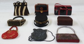 Quantity of vintage handbags as shown Condition Reportthe black and white hide bag is worn in the