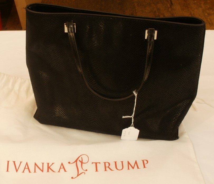 Ivanka Trump black suede handbag, blue Osprey leather handbag, pair of Kurt Geiger black suede and - Image 2 of 9