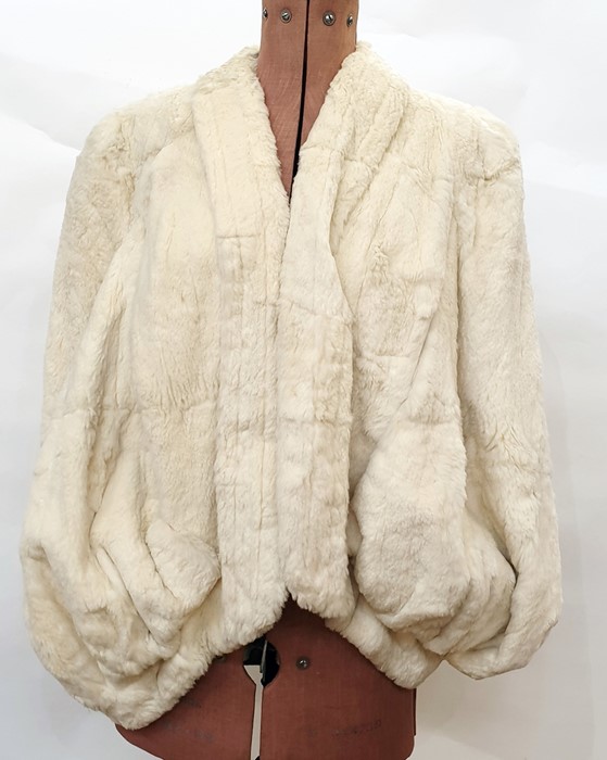 White coney full-length coat and a vintage cream cape (2) - Image 2 of 2