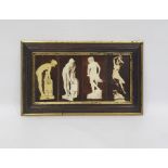 Ceramic tile picture of four female statuary nudes