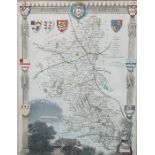 Coloured map of Staffordshire, and two maps Buckin