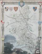 Coloured map of Staffordshire, and two maps Buckin