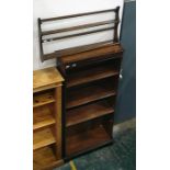 20th century mahogany open bookcase and Ercol wall hanging plate rack (2)  Condition ReportIt is 153
