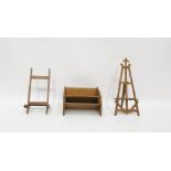 Asprey stained wood small book rest and two fine stained wood miniature table-top easels (3)