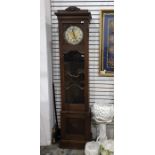 20th century oak cased longcase clock with Arabic