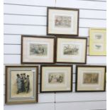 After John Leech,  Set of six coloured engravings