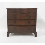 19th century mahogany chest of two short over three long drawers, the rectangular top with applied