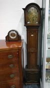 20th century oak cased longcase clock of small pro