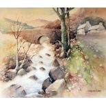 H. Royston Hudson Watercolour drawing Mountain Stream, signed H. Royston Hudson and framed