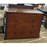 19th century mahogany chest of drawers with long secret drawer to top above two short and two long