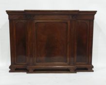 Regency style mahogany breakfront cabinet (upper section of a two part piece)