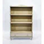 Painted open bookcase with single drawer under