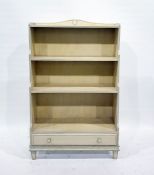 Painted open bookcase with single drawer under