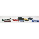 Box of assorted model vehicles to include Mira Chevrolet Suburban 1950 model, Solido Renault 4CV