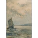 Victor Noble Rainbird  1887 - 1936 Watercolour drawings - pair Estuary scenes with sailing boats and