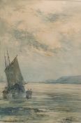 Victor Noble Rainbird  1887 - 1936 Watercolour drawings - pair Estuary scenes with sailing boats and