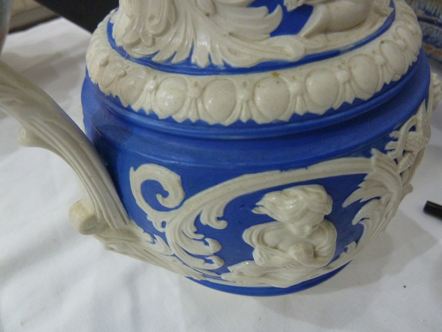 Victorian relief-moulded stoneware jug with baccha - Image 6 of 7