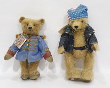 Hermann limited edition 'Born to Ride' beige mohair bear with embroidered foot, no 282 and wearing