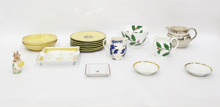 Highgrove porcelain jug and basin 'Festive Holly' pattern, Emma Bridgewater spongeware jug, Royal