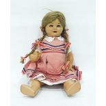 Spanish 'Gisela' composition doll with blue sleepi