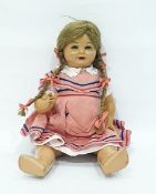 Spanish 'Gisela' composition doll with blue sleepi