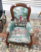 Child's Victorian style stained open armchair with