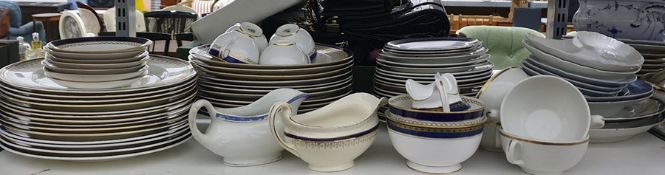 Quantity of assorted china including Copeland Spode various meat plates, soup bowls, side plates,
