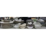 Quantity of assorted china including Copeland Spode various meat plates, soup bowls, side plates,