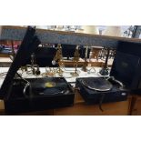 Three various wind-up gramophones including His Ma