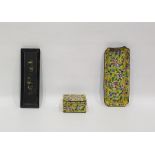 Canton enamel yellow ground part desk-set comprisi