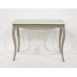 Grey painted Louis XV style rectangular side table on square tapering French cabriole supports,