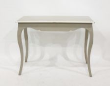 Grey painted Louis XV style rectangular side table on square tapering French cabriole supports,