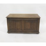 20th century oak coffer or blanket chest, 95cm x 52cm  Condition Reportstained top, odd chips please