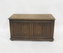20th century oak coffer or blanket chest, 95cm x 52cm  Condition Reportstained top, odd chips please