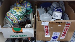Assorted ceramics including a large Portugese styl