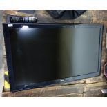 LG flatscreen wall-mounting television, 42" with r