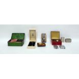 Quantity of collectables to include amber cheroot holder, compass, pen nibs, cigarette lighters (one