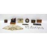 Metal and wooden model scene of WWI army officer s