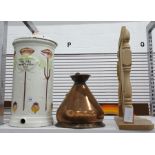 Tall ceramic water filter with Art Nouveau style d