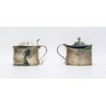 Two Georgian silver mustard pots, each of oval form, one London 1794 by Crispin Fuller, the other