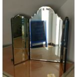 Three-part folding dressing table mirror