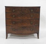 19th century mahogany bowfront chest of two short over three long drawers, 104cm x 104cm
