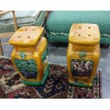 Pair of Chinese style ceramic stools (2)