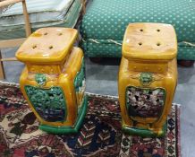 Pair of Chinese style ceramic stools (2)